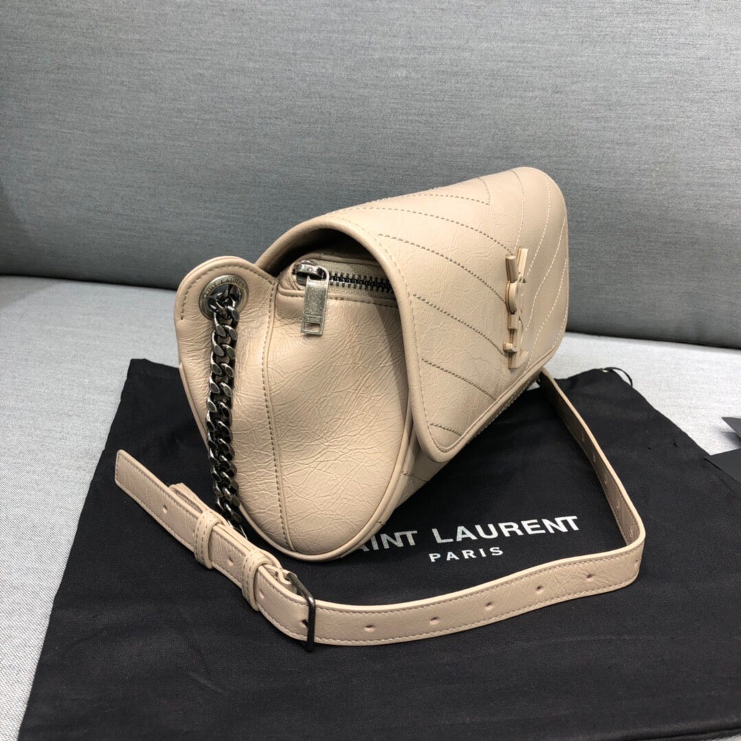 GLAMI Niki MeGLAMIum Crinkled Shoulder Bag Beige For Women 11in/28cm YSL
