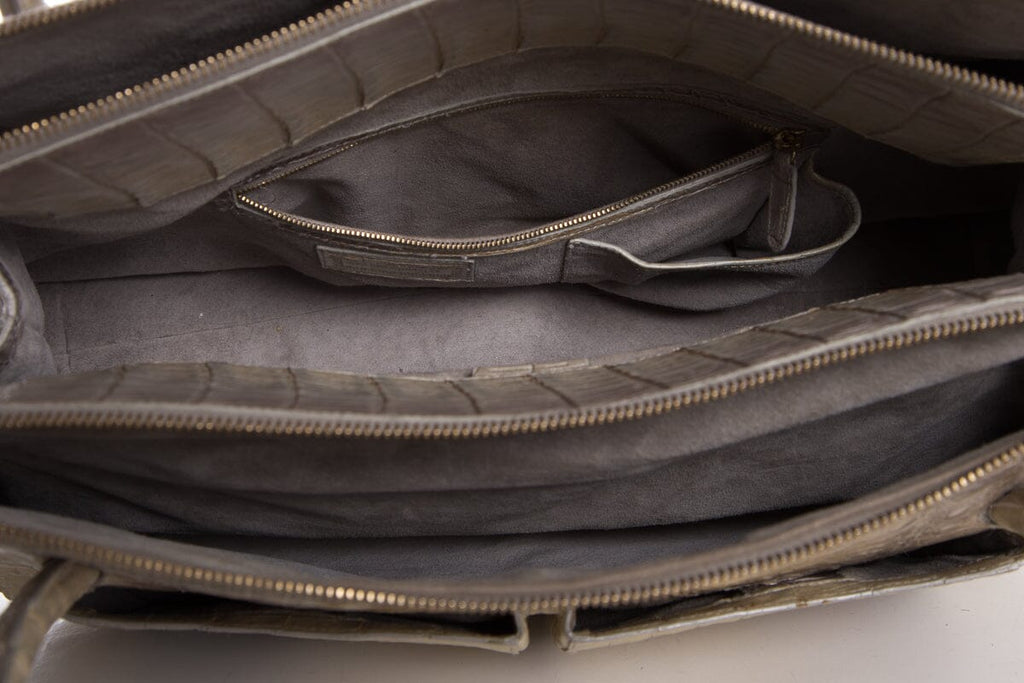 Nancy Gonzalez natural Caiman Crocodile Tote