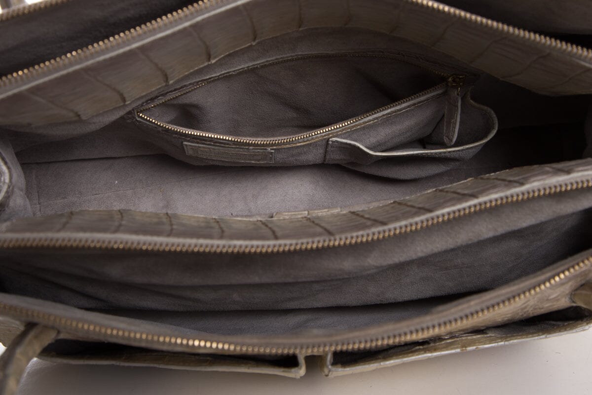 Nancy Gonzalez natural Caiman Crocodile Tote