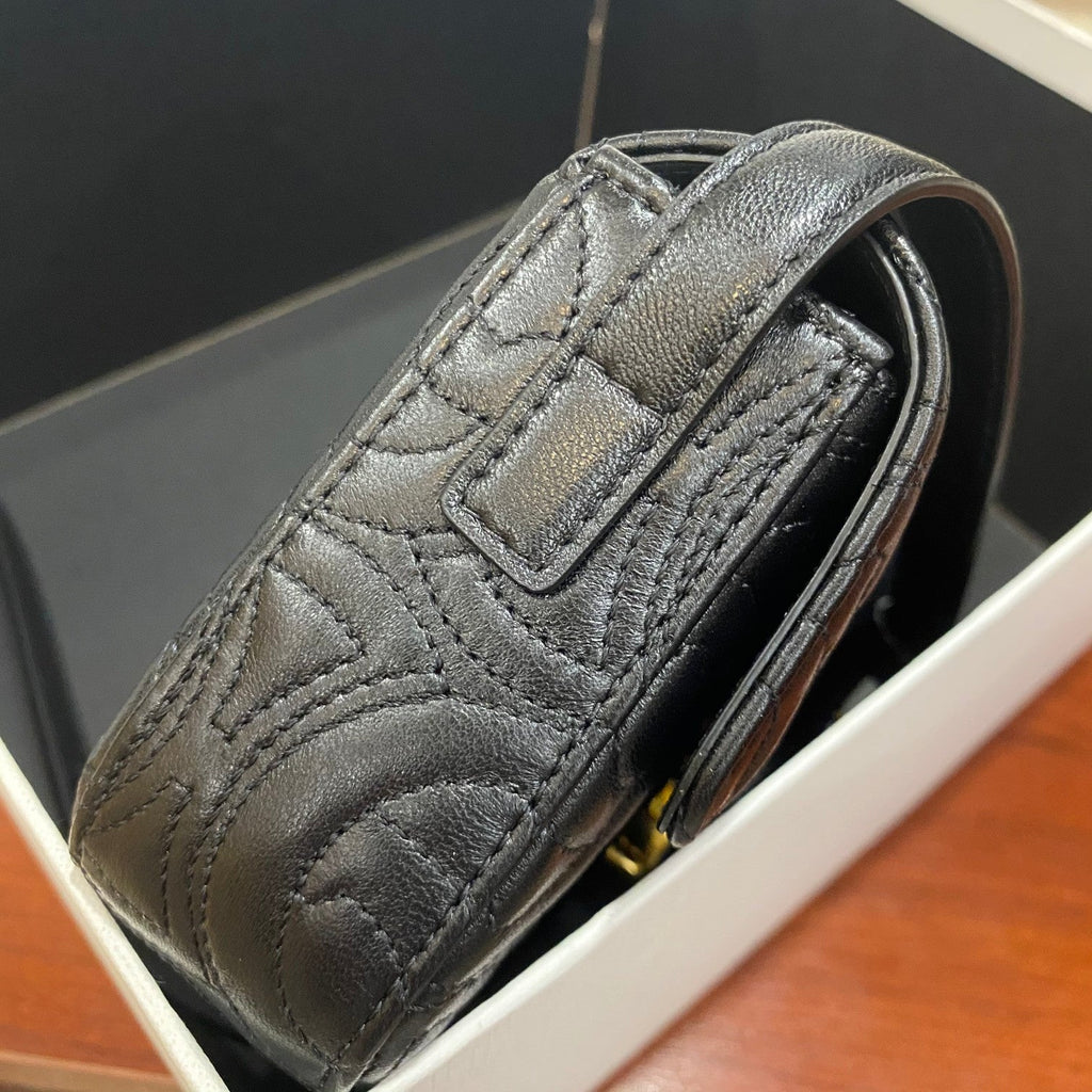 GLAMI Triomphe Shoulder Bag In Quilted Triomphe Lambskin Black For Women 8in/20cm 194143EF4.38NO