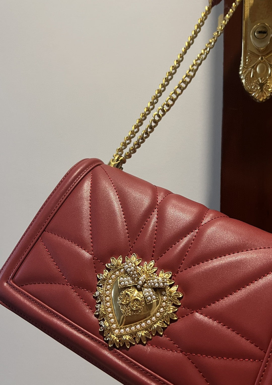 GLAMI Large Devotion Bag In Quilted Nappa Burgundy For Women 10in/26cm GLAMIÃ‚Â 