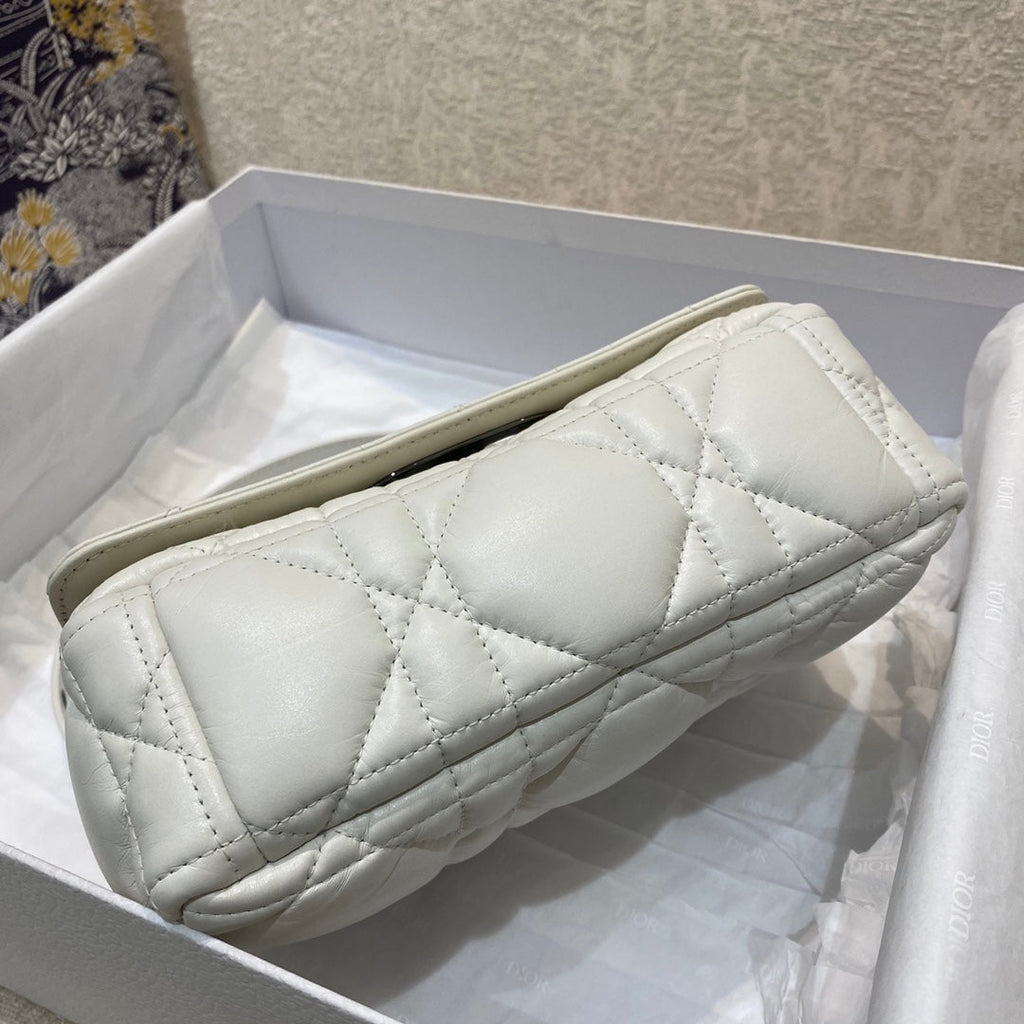 GLAMI Mini Caro Bag Latte Matte Padded Macrocannage, Latte White, For Women WomenÃ¢â‚¬â„¢s Handbags, Crossbody Bags, 20cm CD