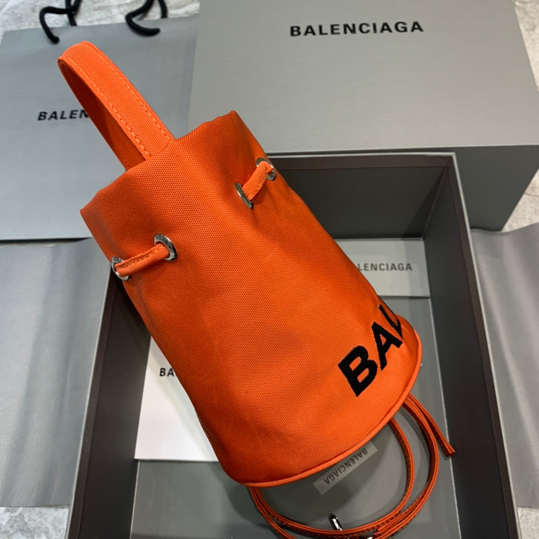 Balen Le Cagole MeGLAMIum Bucket Bag In Orange, For Women,  Bags 11.8in/30cm