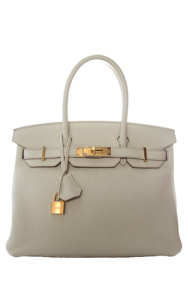 HermÃƒÆ’Ã‚Â¨s Birkin 30 Beton Clemence GHW #A Full Set  Handbag