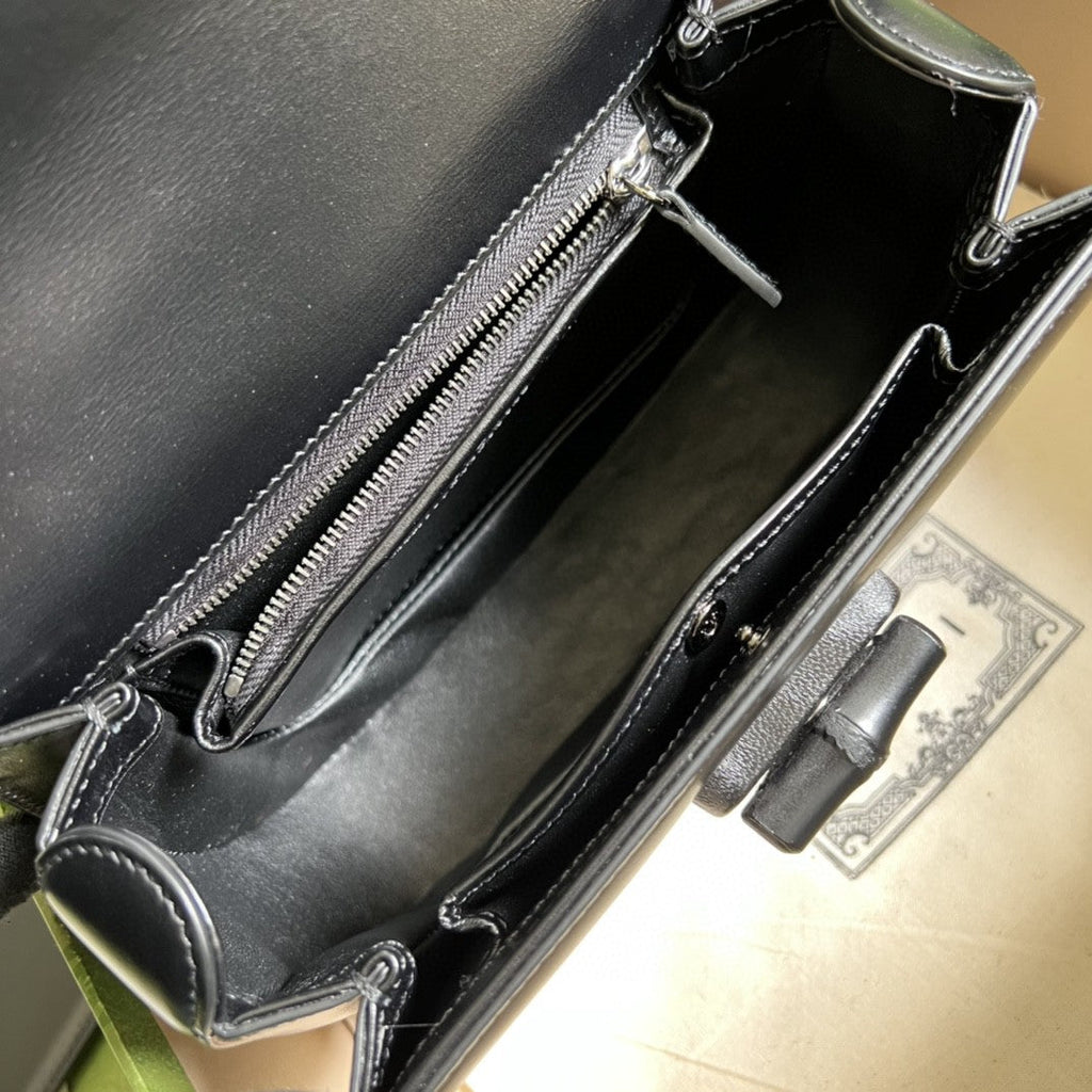 gg Bamboo 1947 Small Top Handle Bag Black  For Women 8.3in/21cm gg 675797 10ODP 1060