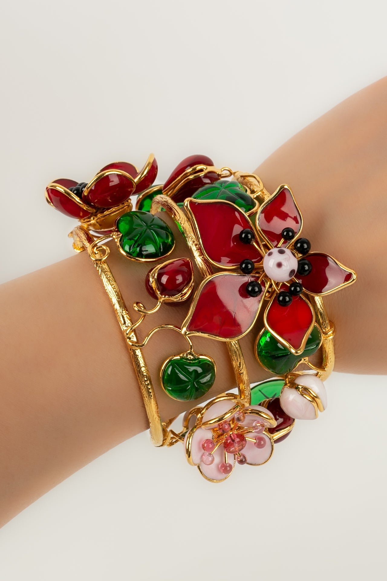 Bracelet manchette fleurs Augustine