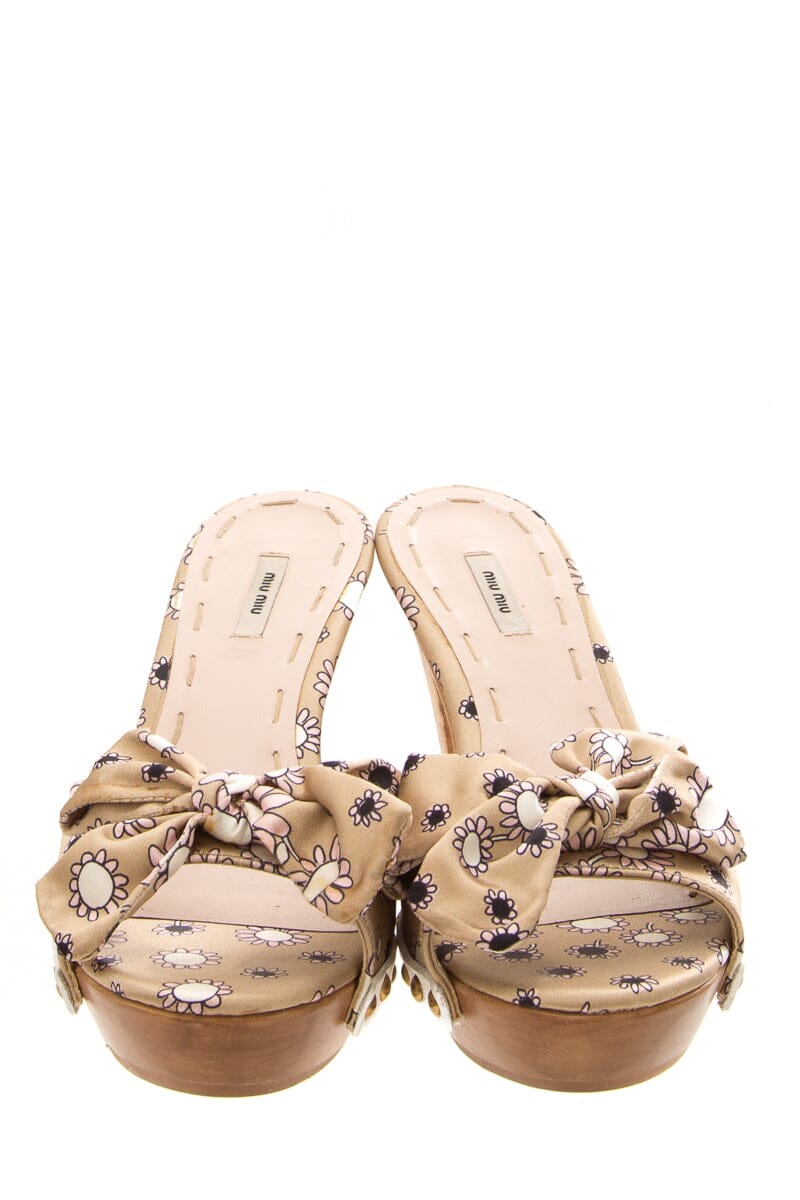 Miu Miu Multicolor Bow Sandals SZ 35.5