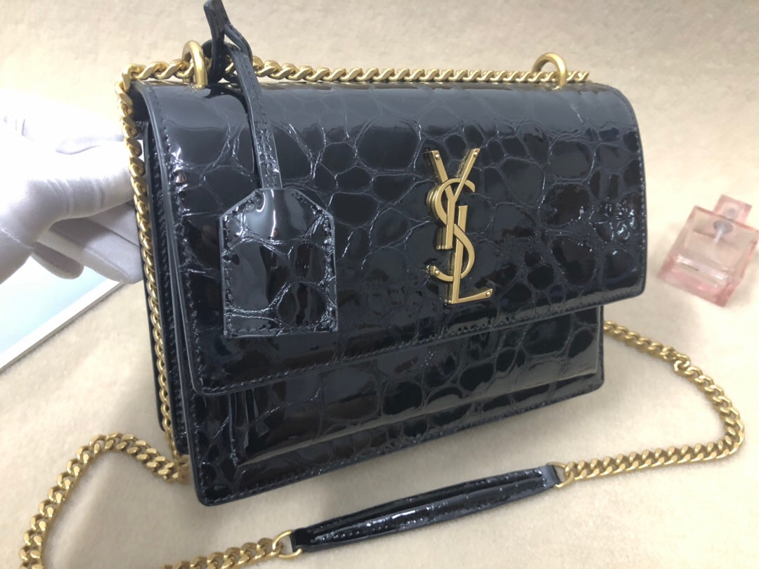 GLAMI Sunset Chain Wallet Black For Women 8.2in/21cm YSL