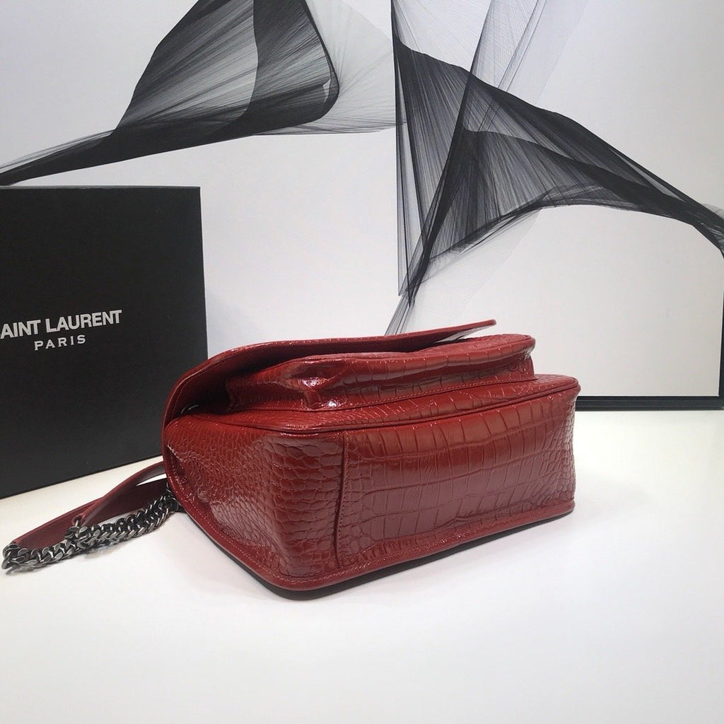 GLAMI Niki MeGLAMIum Chain Bag In-Embossed RedÃ‚Â For Women 11in/28cm YSL