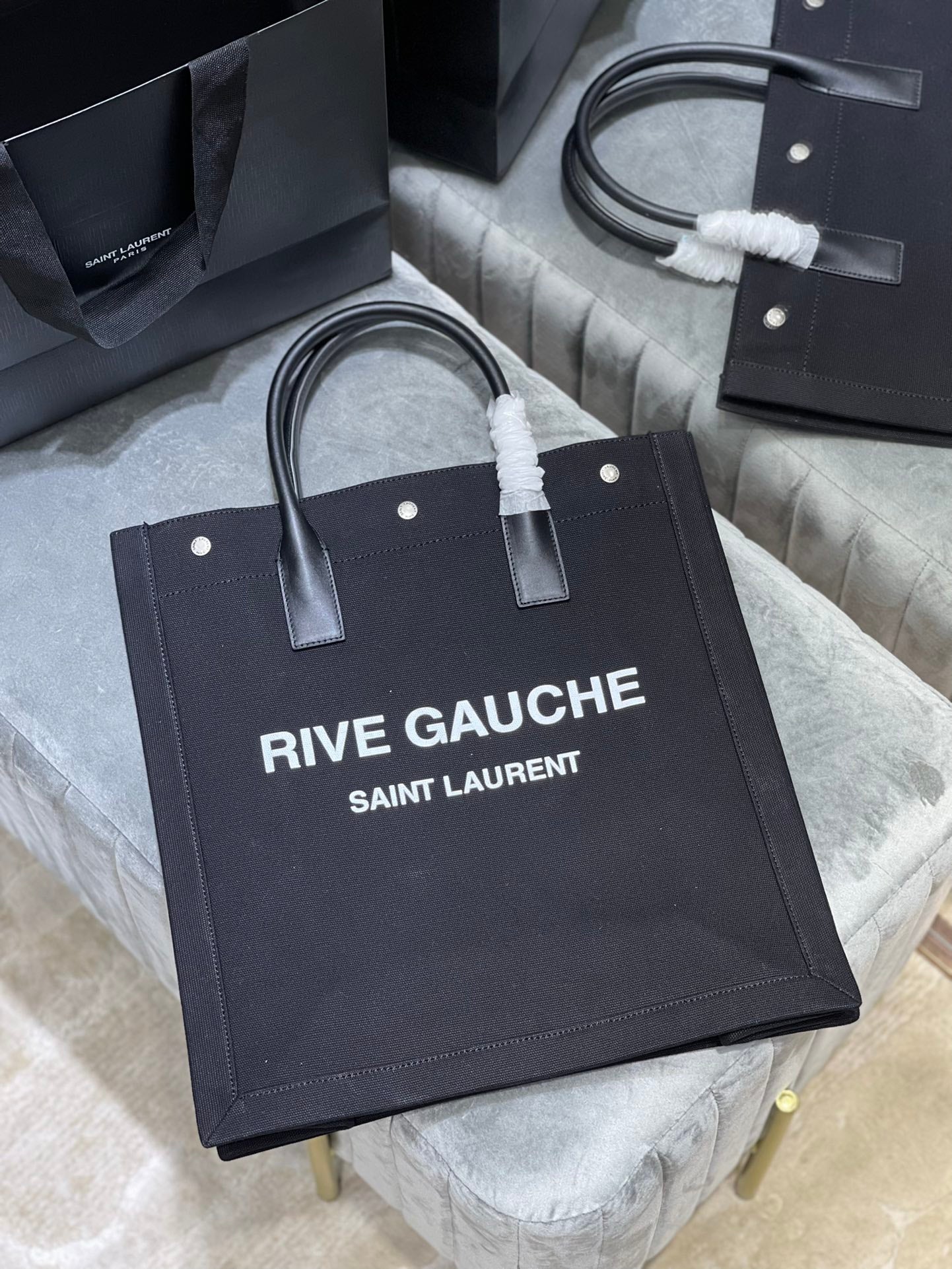 GLAMI Rive Gauche North/South Tote Bag In Printed Linen For Women 15.3in/39cm YSL 63253996N9E1070