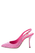 Dolce & Gabbana Pink leather Crystal Embellished Heels SZ 37.5