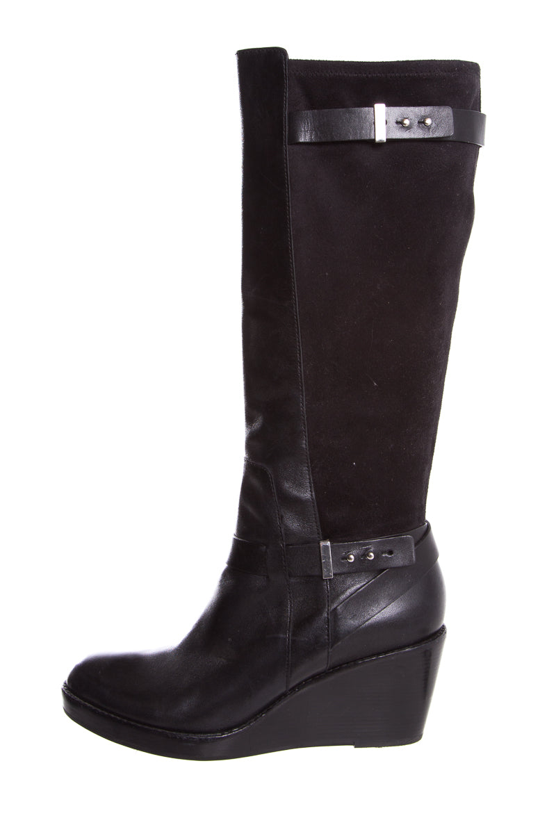 Cole Haan Black Wedge Boots SZ 10