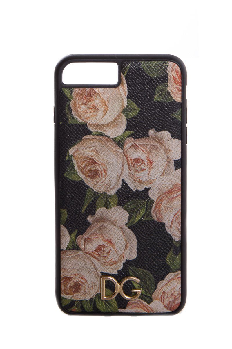 Dolce & Gabbana Black Rose Canvas iPhone Case