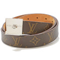Louis Vuitton Monogram Sanctuary Carré Silver  M6801W Belt Brown Fashion Small Unisex