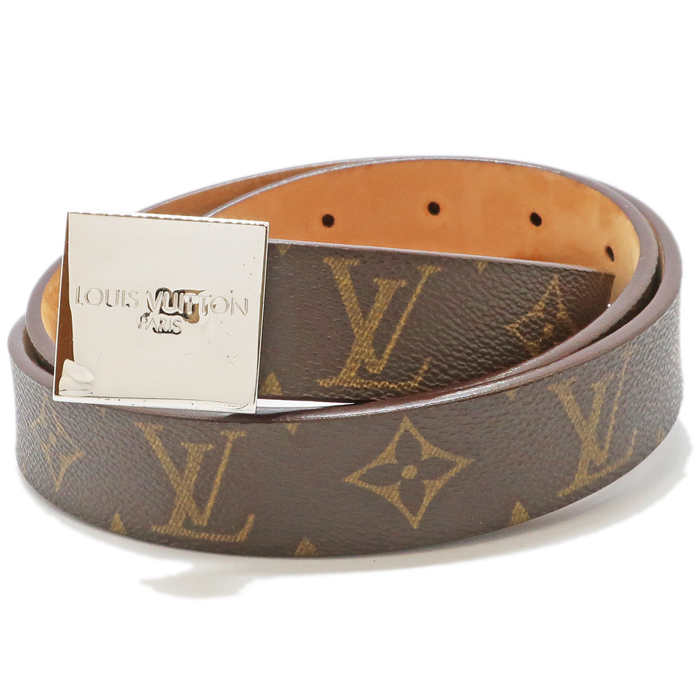 Louis Vuitton Monogram Sanctuary Carré Silver  M6801W Belt Brown Fashion Small Unisex