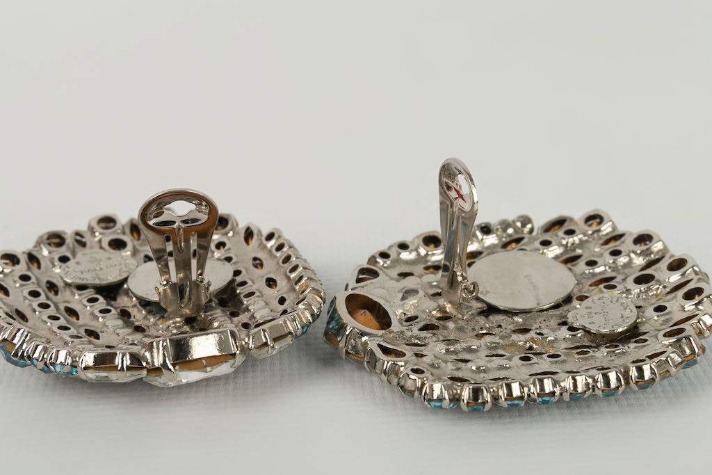 Boucles d'oreilles en mÃƒÆ’Ã‚Â©tal argentÃƒÆ’Ã‚Â© Yves Saint Laurent