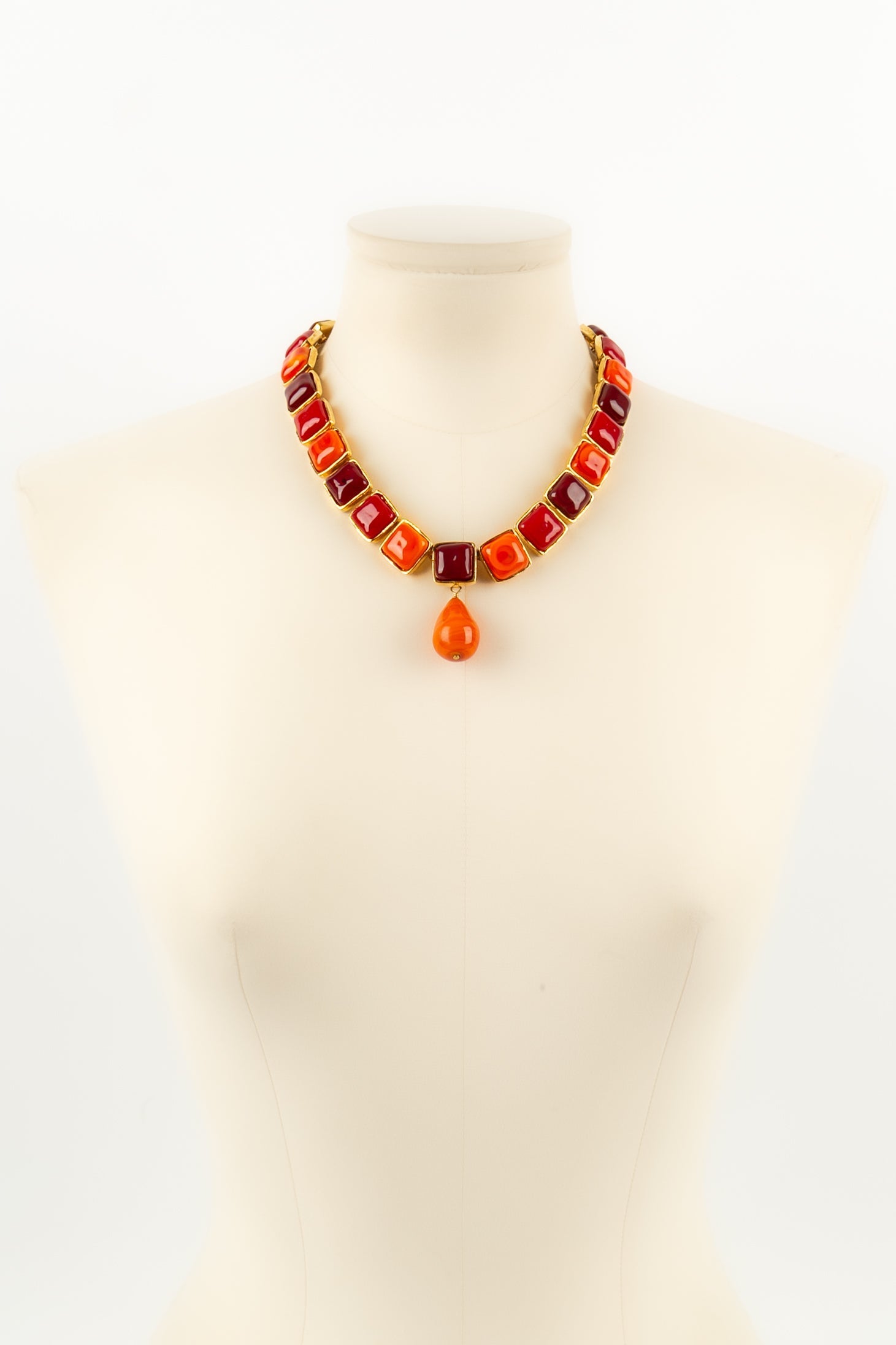 Collier en pÃƒÆ’Ã‚Â¢te de verre Chanel 1990s