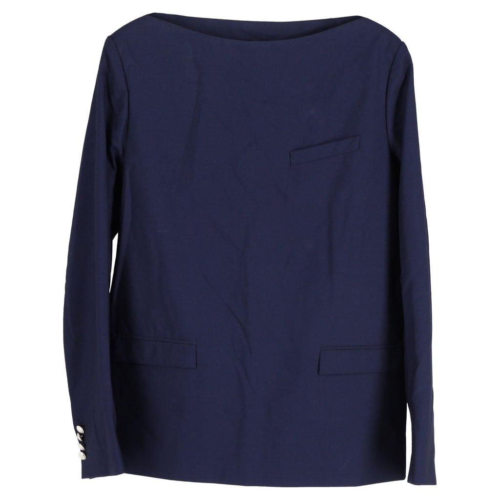 Dior Blazer Style Top in Navy Blue Wool