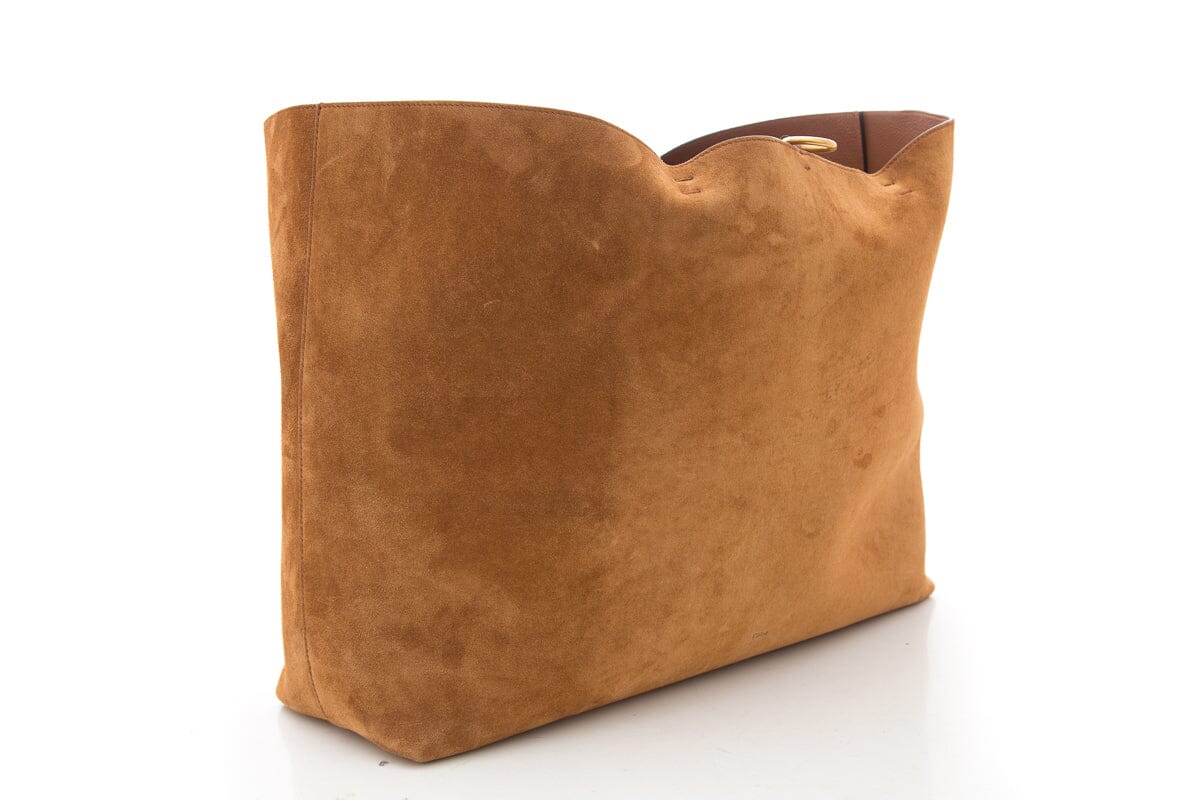 Chloe Brown Suede Marcie Tote Bag