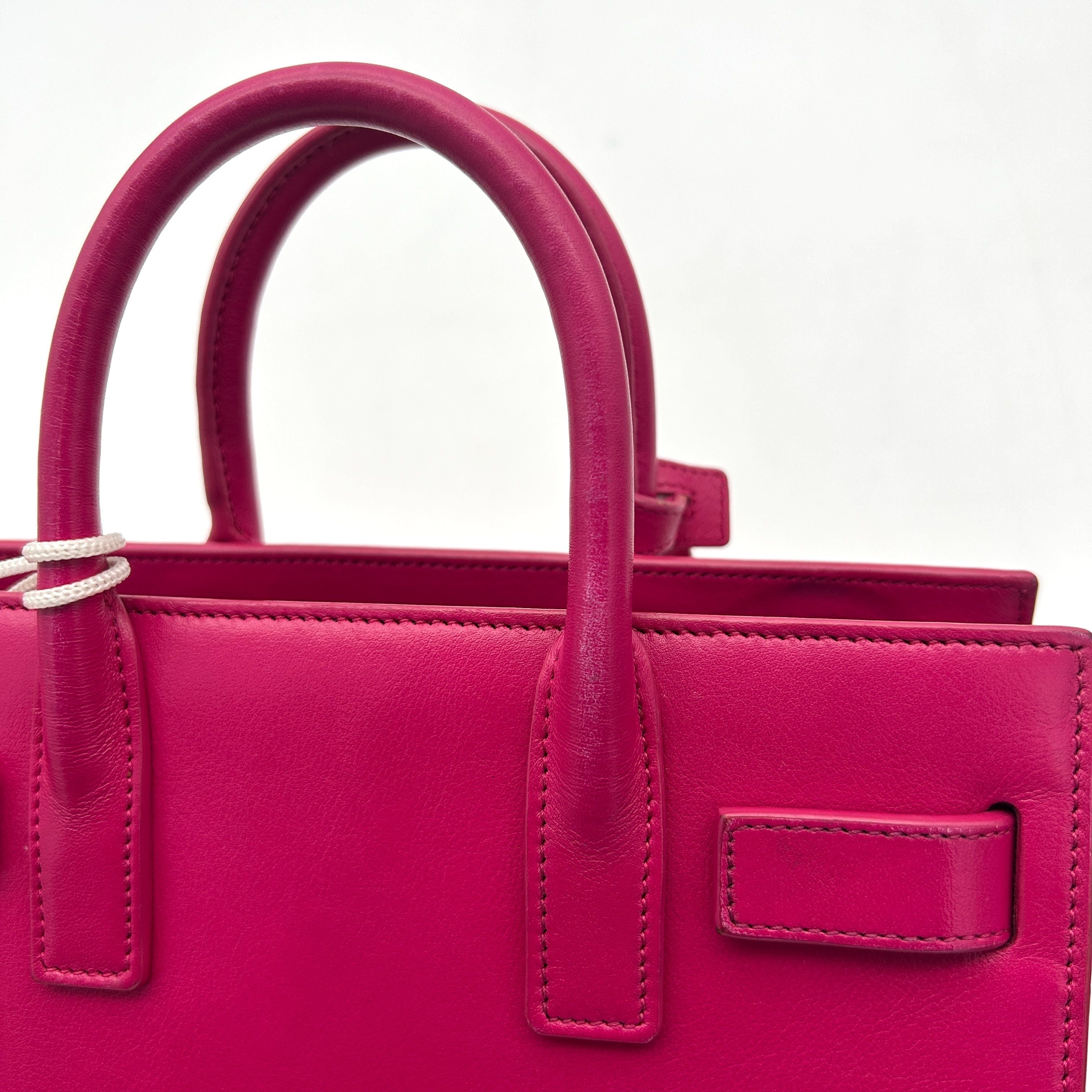 SAINT LAURENT Calfskin Nano Sac De Jour Bubblegum LA8543