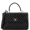 CHANEL Trendy CC Top Handle Bag Chevron Lambskin Medium