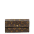 Louis Vuitton Monogram Portefolio Sarah Long Wallet M61726 Brown PVC Leather  Louis Vuitton