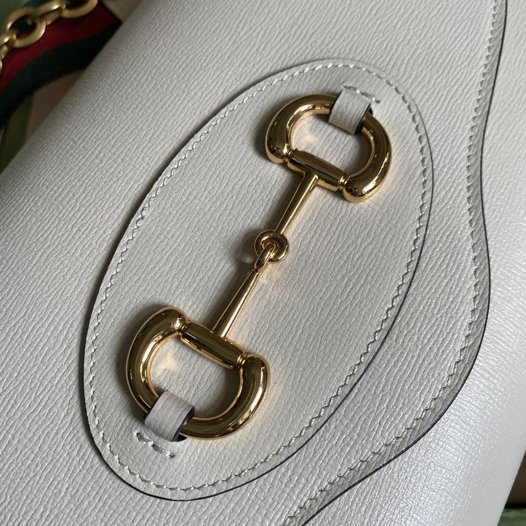 gg Horsebit 1955 Small Bag White For Women 10.2in/26cm gg ‎677286 18YSX 9068