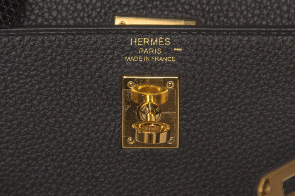HermÃƒÆ’Ã‚Â¨s 2021 Noir Togo Kelly II Touch Retourne 25 GHW Lizard Handbag
