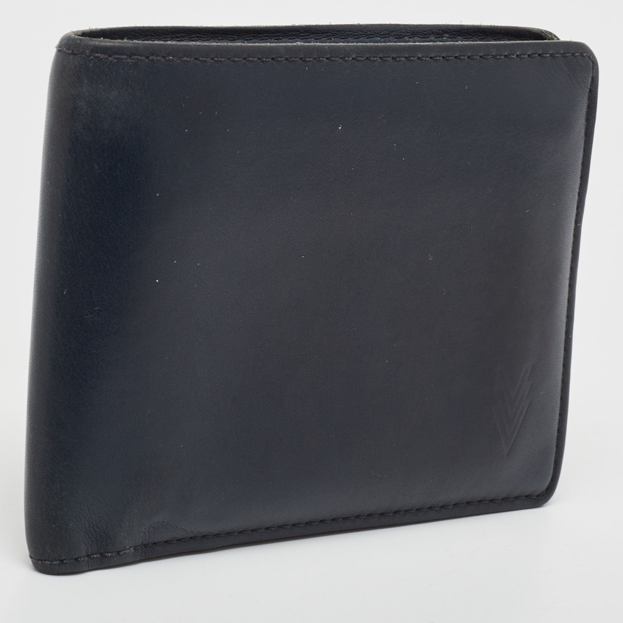 Louis Vuitton Navy Leather Bifold Wallet