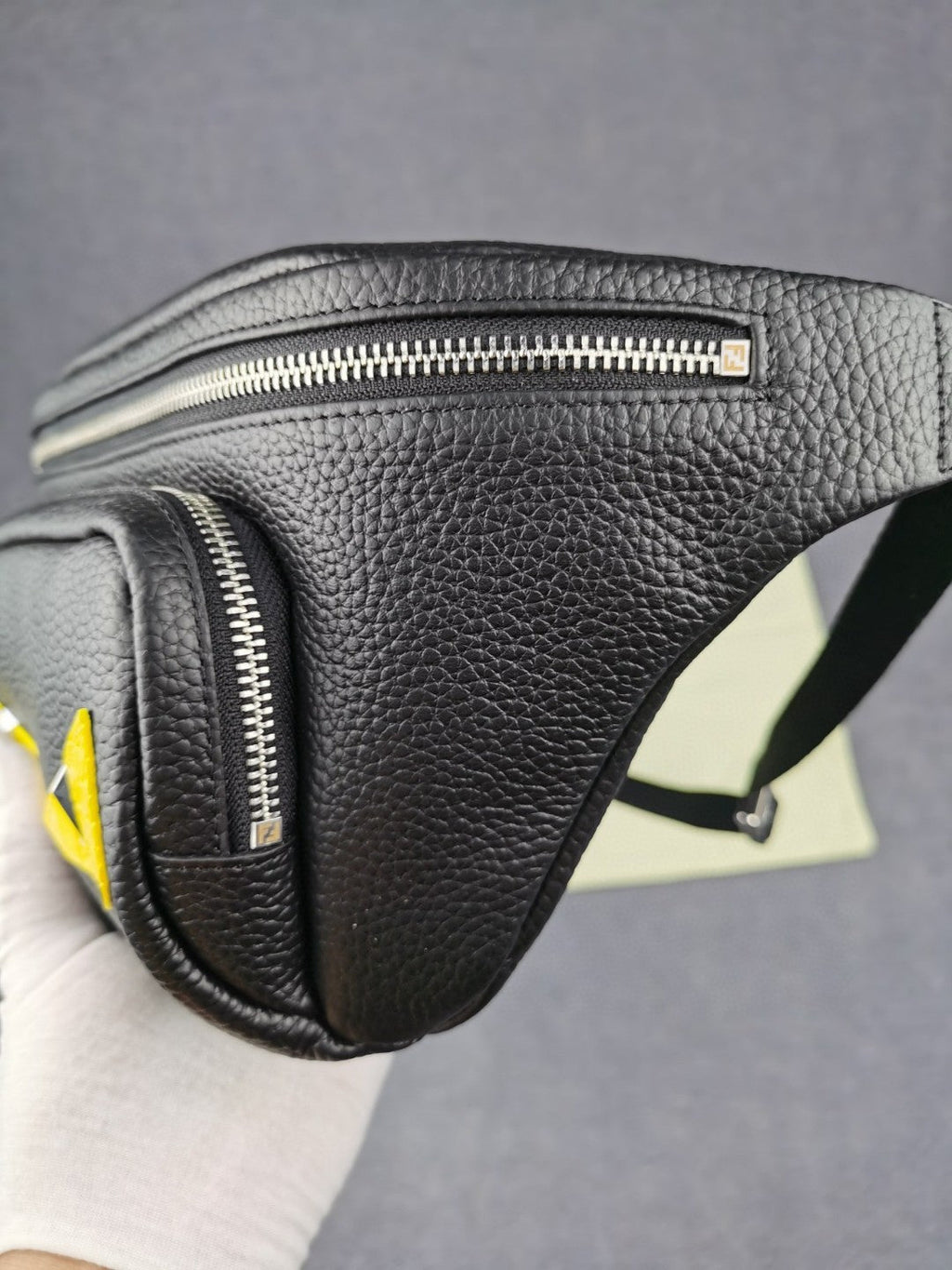 FI Little Monster Belt Bag Black/Yellow For Men, Men’s Bags 7.9in/20cm FF