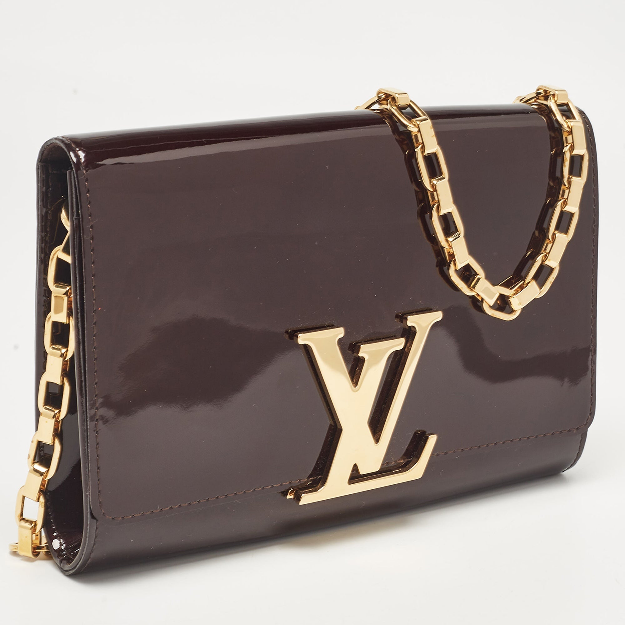 Louis Vuitton Amarante Vernis Chain Louise Mm Bag..