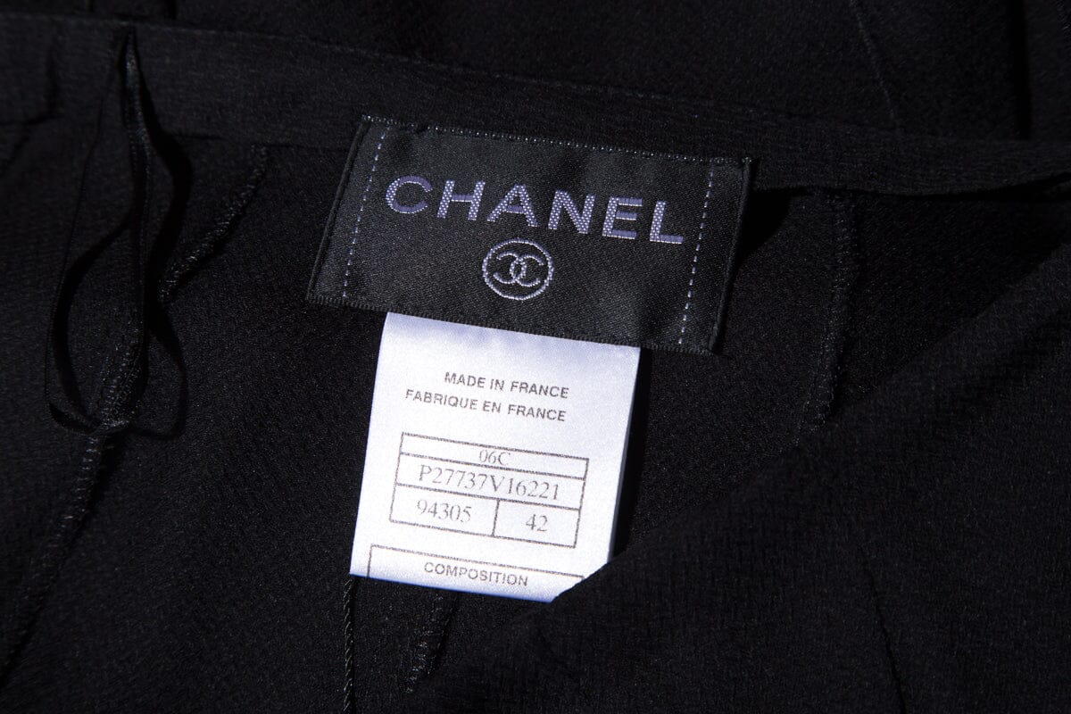 Chanel Cruise '06 Black Panel Ruffle Hem Skirt SZ 42
