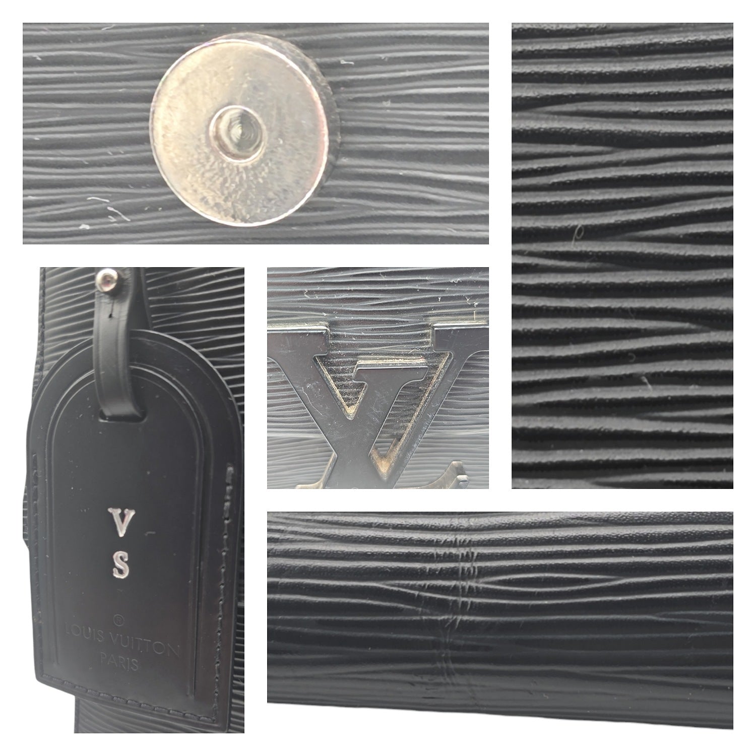 Louis Vuitton Black Epi Grenelle Handbag