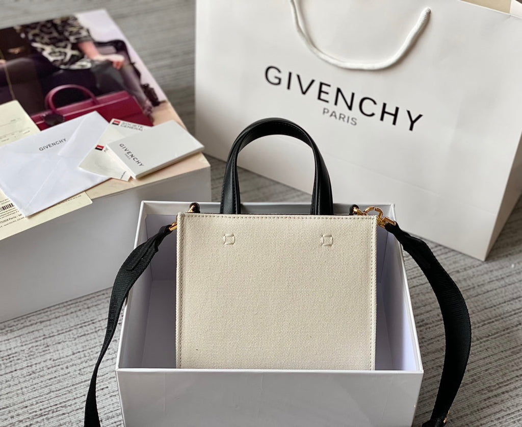 gv MeGLAMIum G Tote Shopper Bag Canvas Beige/Black For Women, Handbags, Shoulder Bags 7.5in/19cm GVC GLAMI50N0B1DR-255