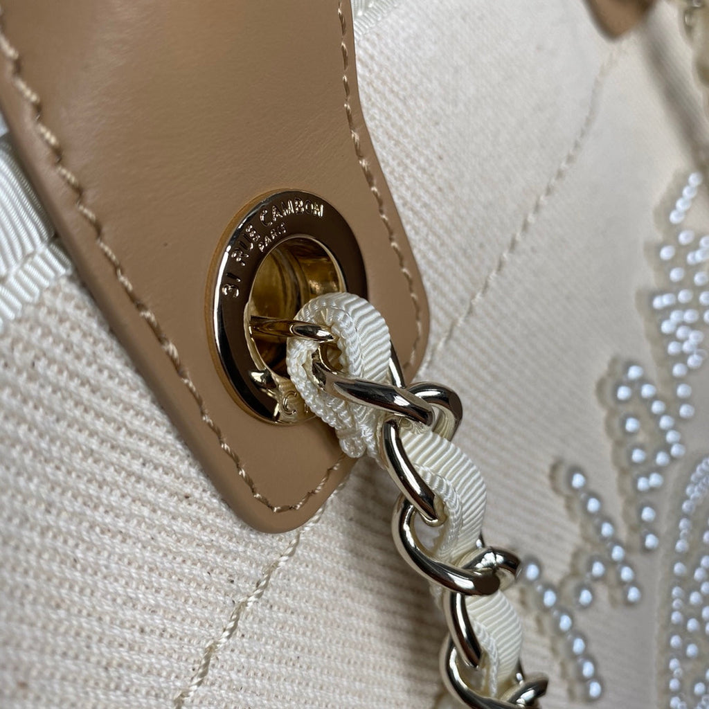CHL Deauville Tote Tweed Bag Summer Collection White For Women 15.7in/40cm