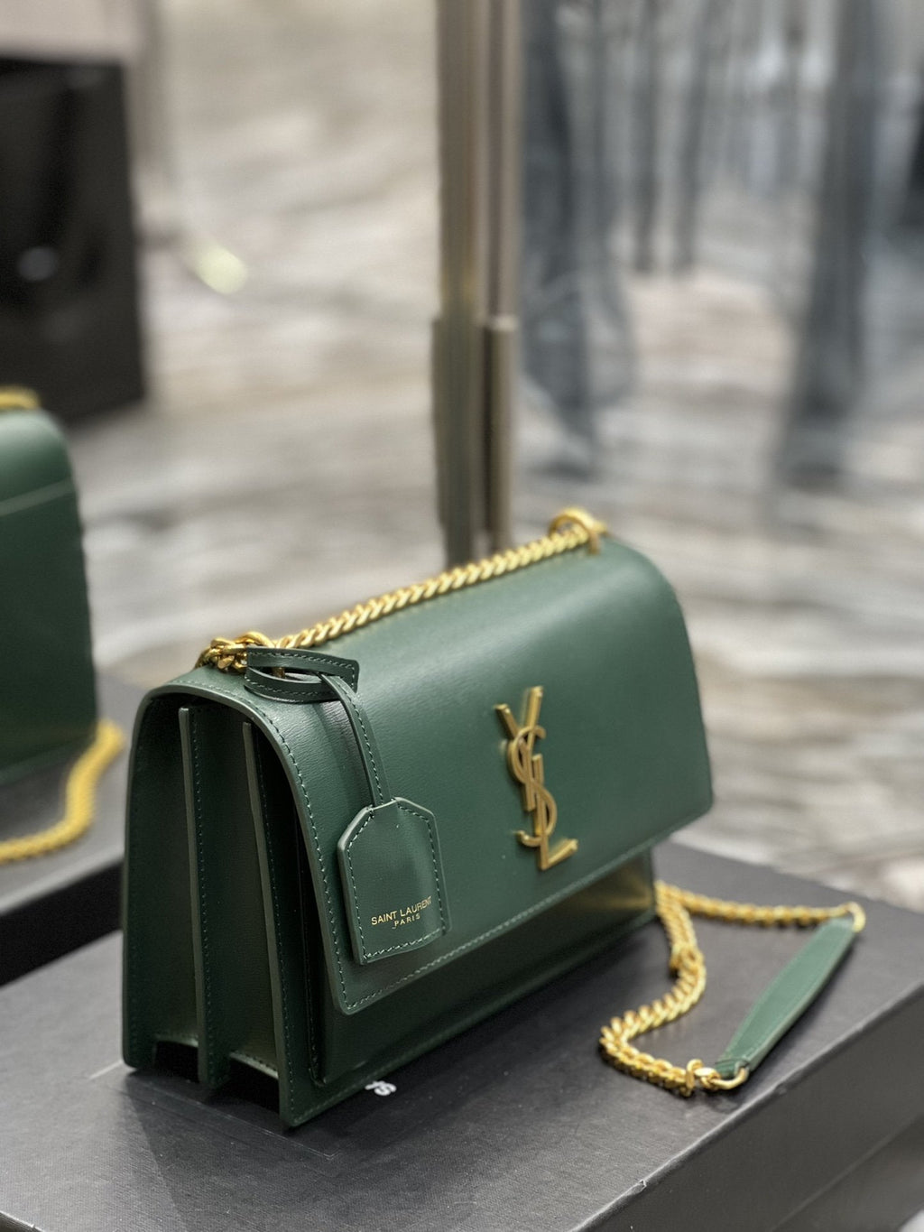 GLAMI Sunset MeGLAMIum Chain Bag For Women 8.6in/22cm Green YSL