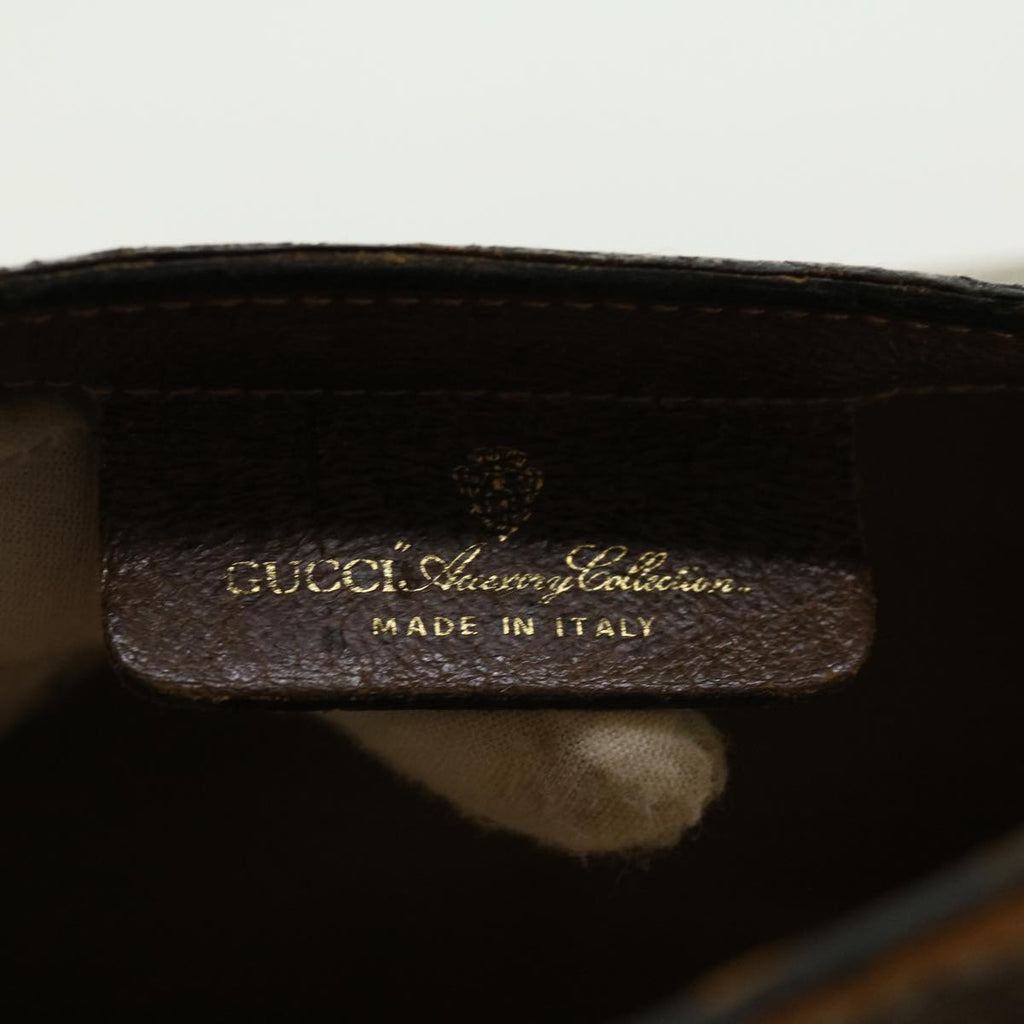 GUCCI Web Sherry Line GG Canvas Clutch Bag PVC Leather Beige Green 40002