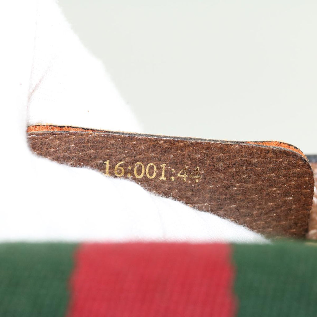 GUCCI Web Sherry Line GG Canvas Clutch Bag PVC Leather Beige Green 40002