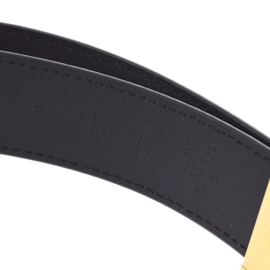 Louis Vuitton 2010 Black Multicolor Ceinture LV Cut Belt 85/34 M6890 Small Good