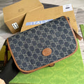 gg Children’s gg  Messenger Bag Dark Blue And Ivory Eco Washed Organic gg Jacquard Denim For Women  11.4in/29cm gg