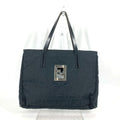 FENDI Tote Bag Nylon, Leather black vintage Zucca Women Used