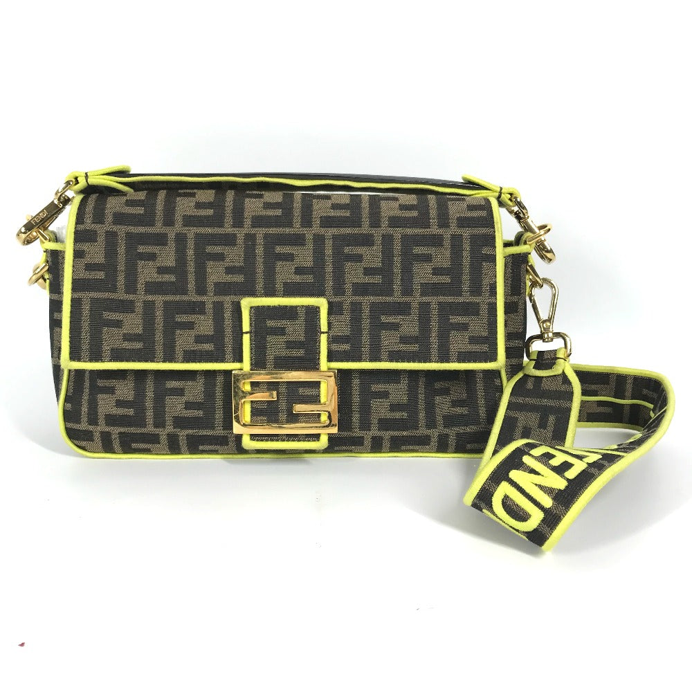FENDI Shoulder Bag 8BR600 canvas Brown Zucca Mamma Bucket