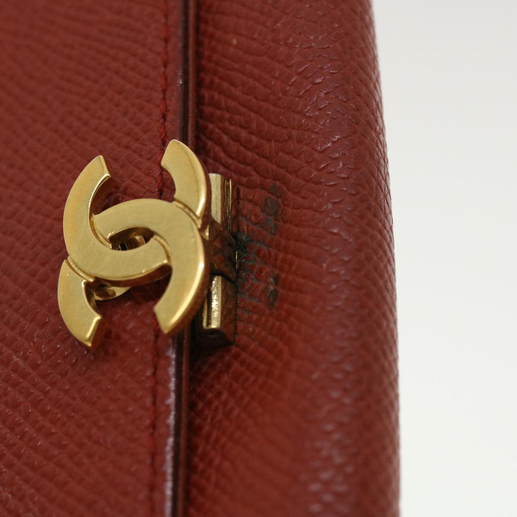 CHANEL Coin Purse Caviar Skin Red CC 40052