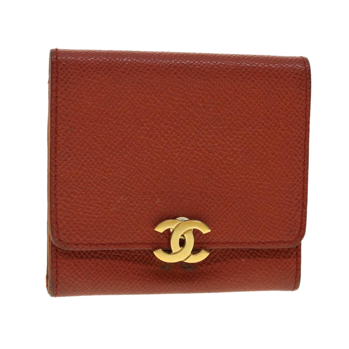 CHANEL Coin Purse Caviar Skin Red CC 40052