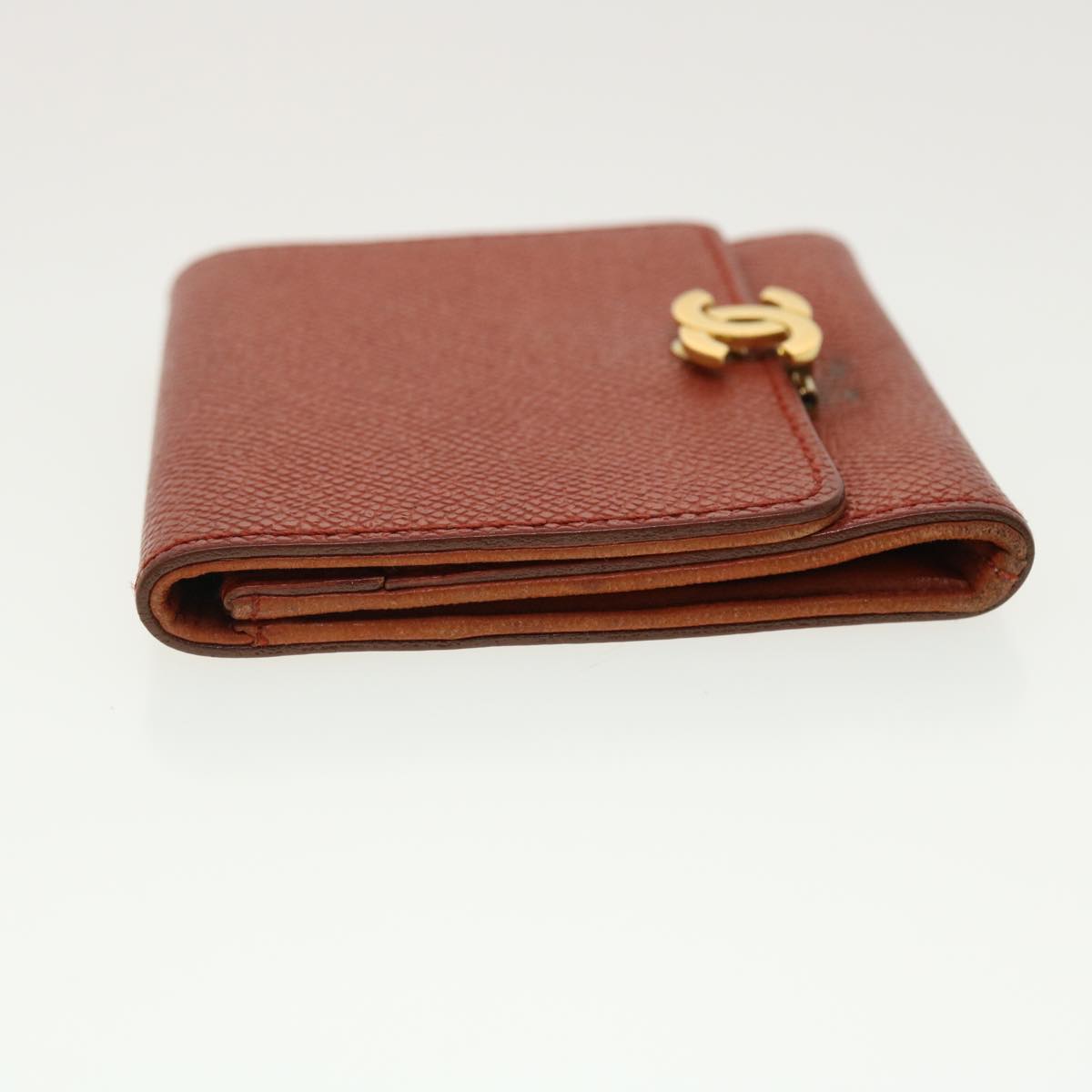 CHANEL Coin Purse Caviar Skin Red CC 40052
