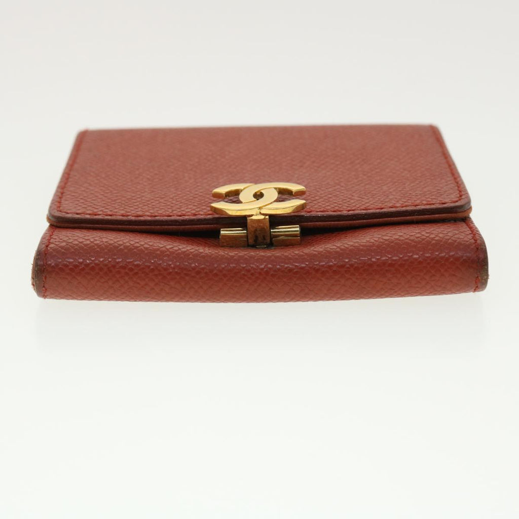 CHANEL Coin Purse Caviar Skin Red CC 40052