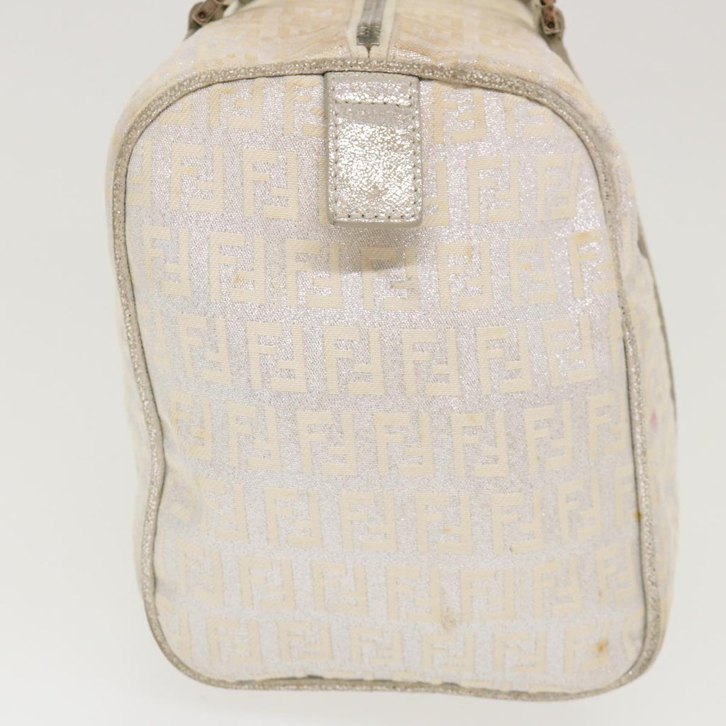 FENDI Zucchino Canvas Hand Bag Silver 40060
