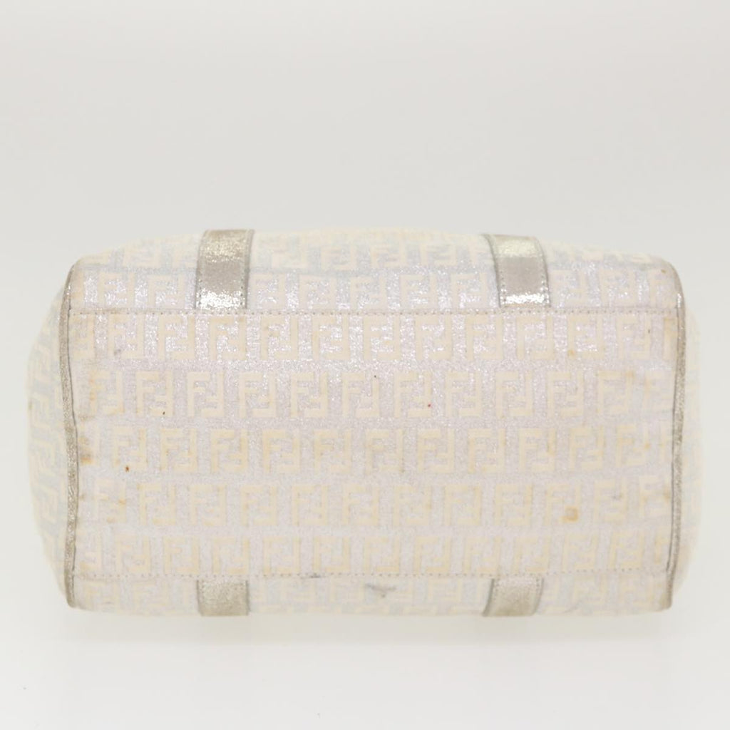 FENDI Zucchino Canvas Hand Bag Silver 40060