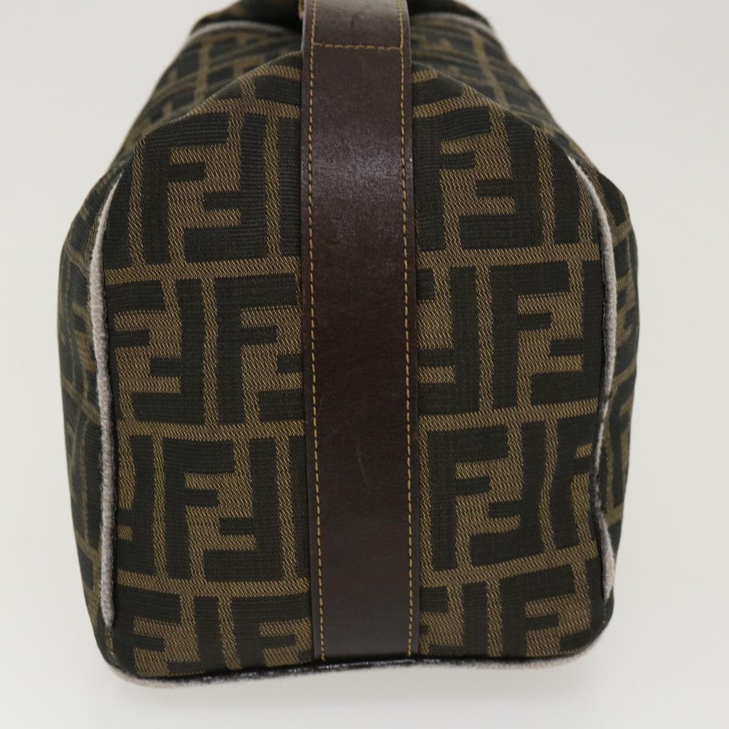 FENDI Zucca Canvas Hand Bag Nylon Brown Black 40062
