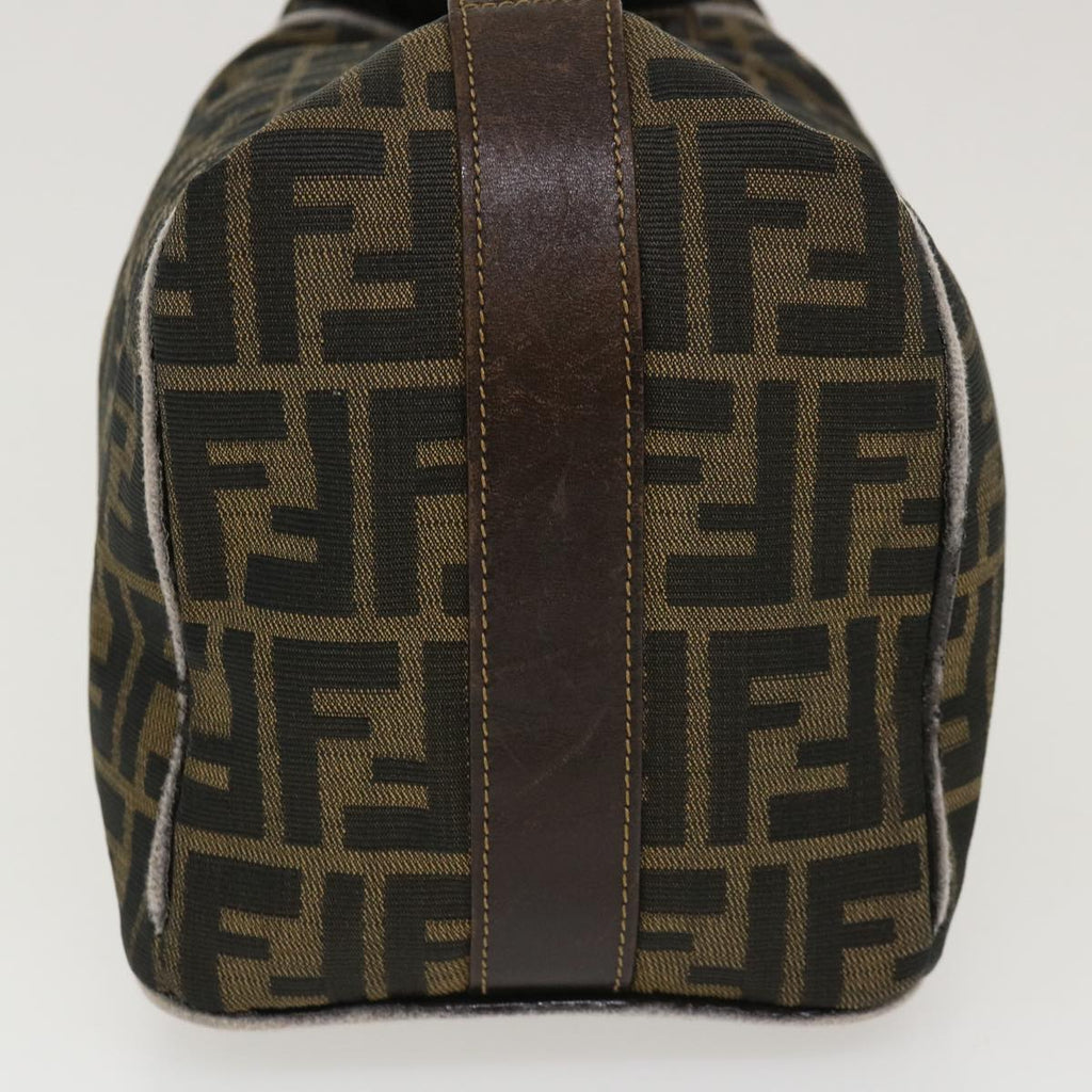 FENDI Zucca Canvas Hand Bag Nylon Brown Black 40062